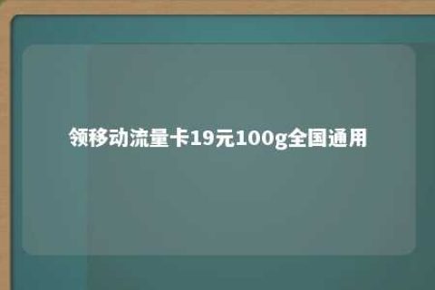 领移动流量卡19元100g天下通用